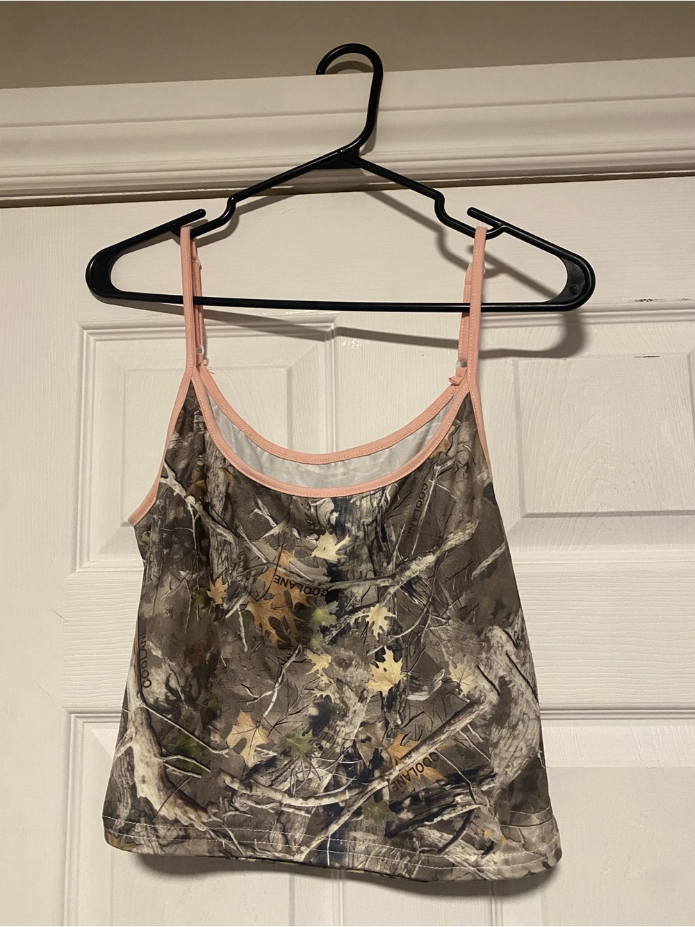 Girls or Women’s Camo Tank Top with Pink Trim